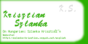 krisztian szlanka business card